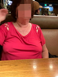 Aroused experienced grandmom in sexy dress