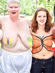 Nudist Granny Shows off Nice Huge Tits